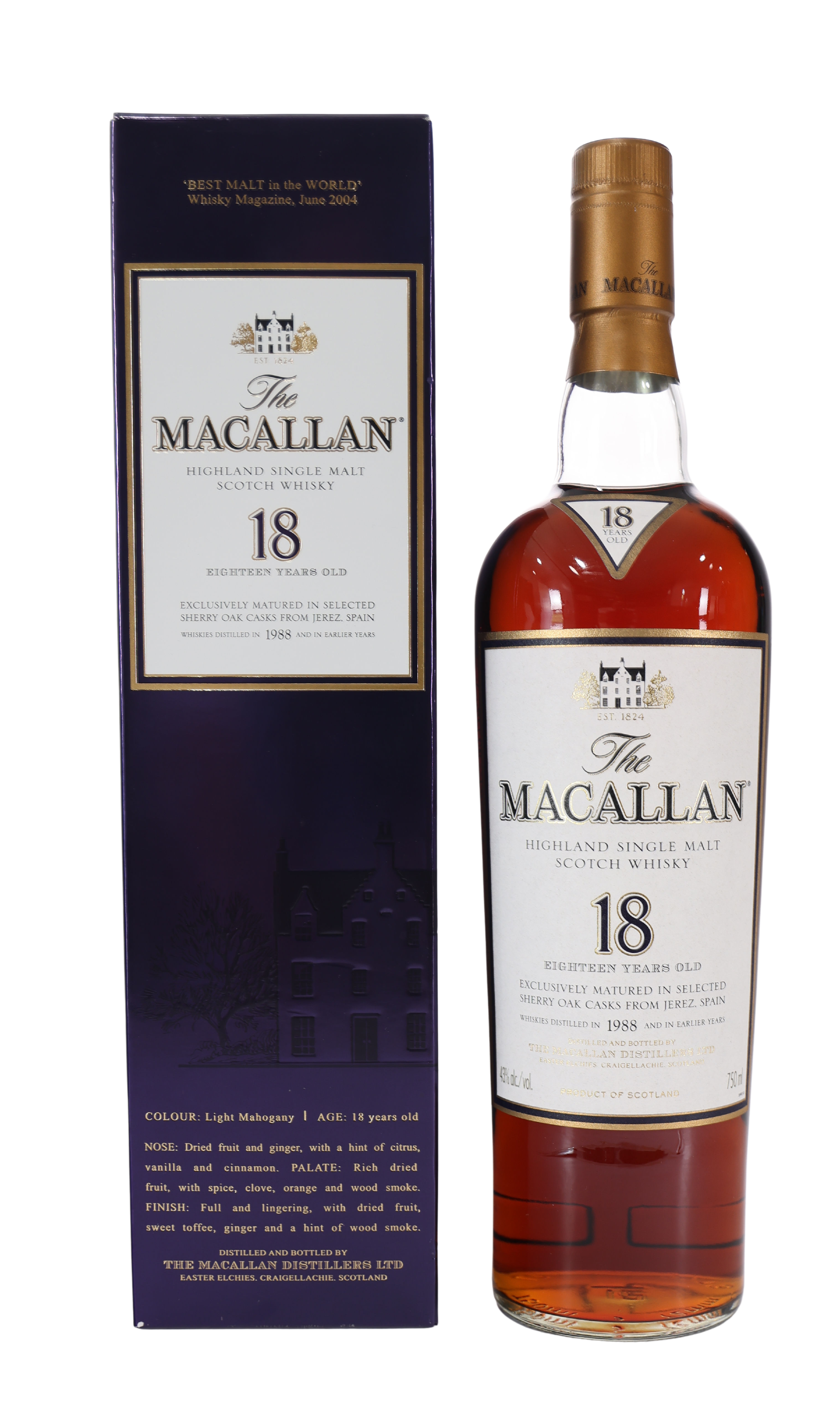 Macallan 18yr Sherry Oak 1988 Single Malt Scotch Whisky | Whiskey